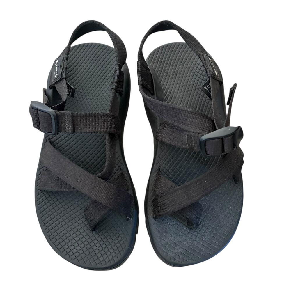 Chaco Z Cloud Classic Black Strappy Toe Loop Hiking Sandals Womens 6 Vibram Sole